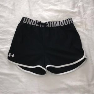 Girls black under armour active shorts